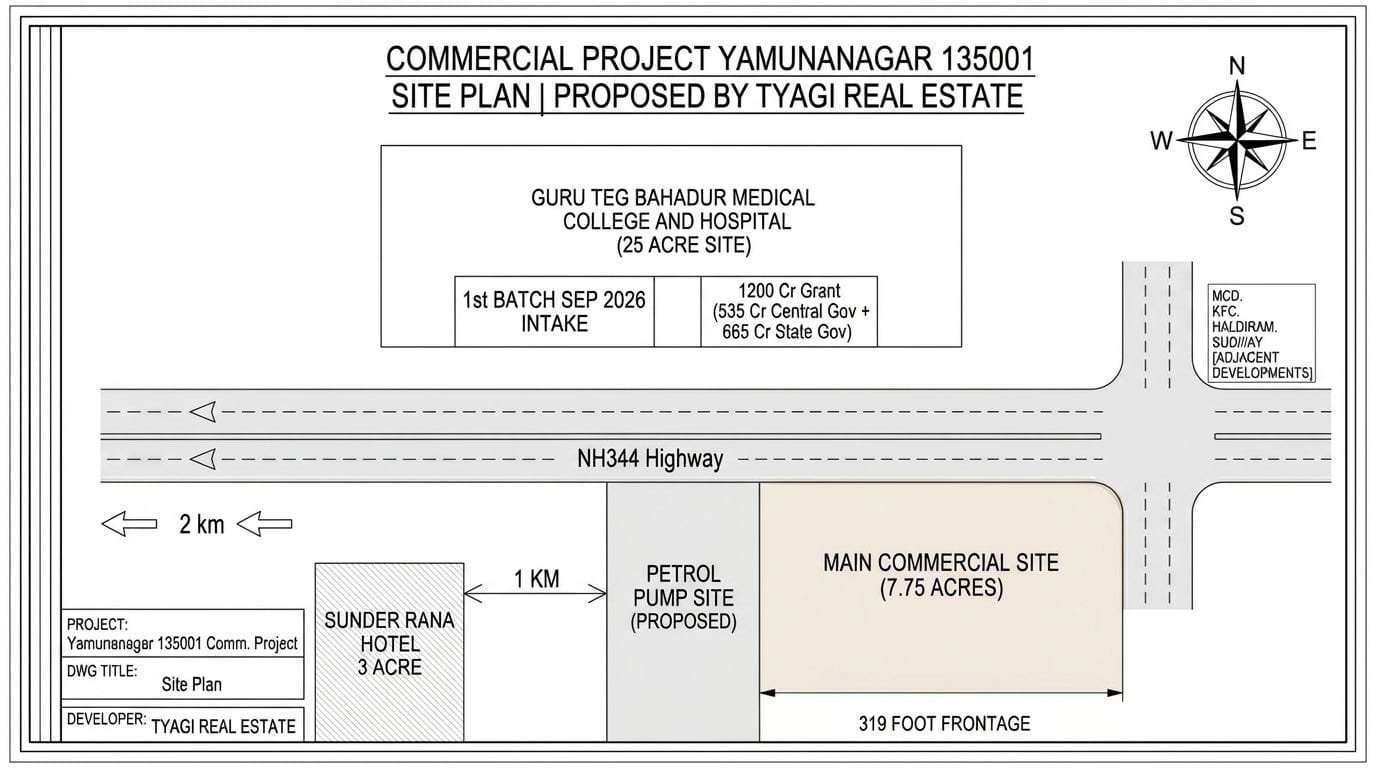 Prime Commercial Land on NH344, NH344, Near Government Medical College, Beside Petrol Pump & Sunder Hotel
